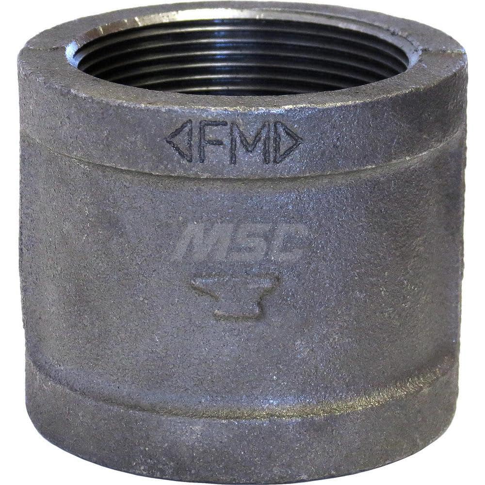 Black Coupling: 1″, 150 psi, Threaded Malleable Iron, Black Finish, Class 150