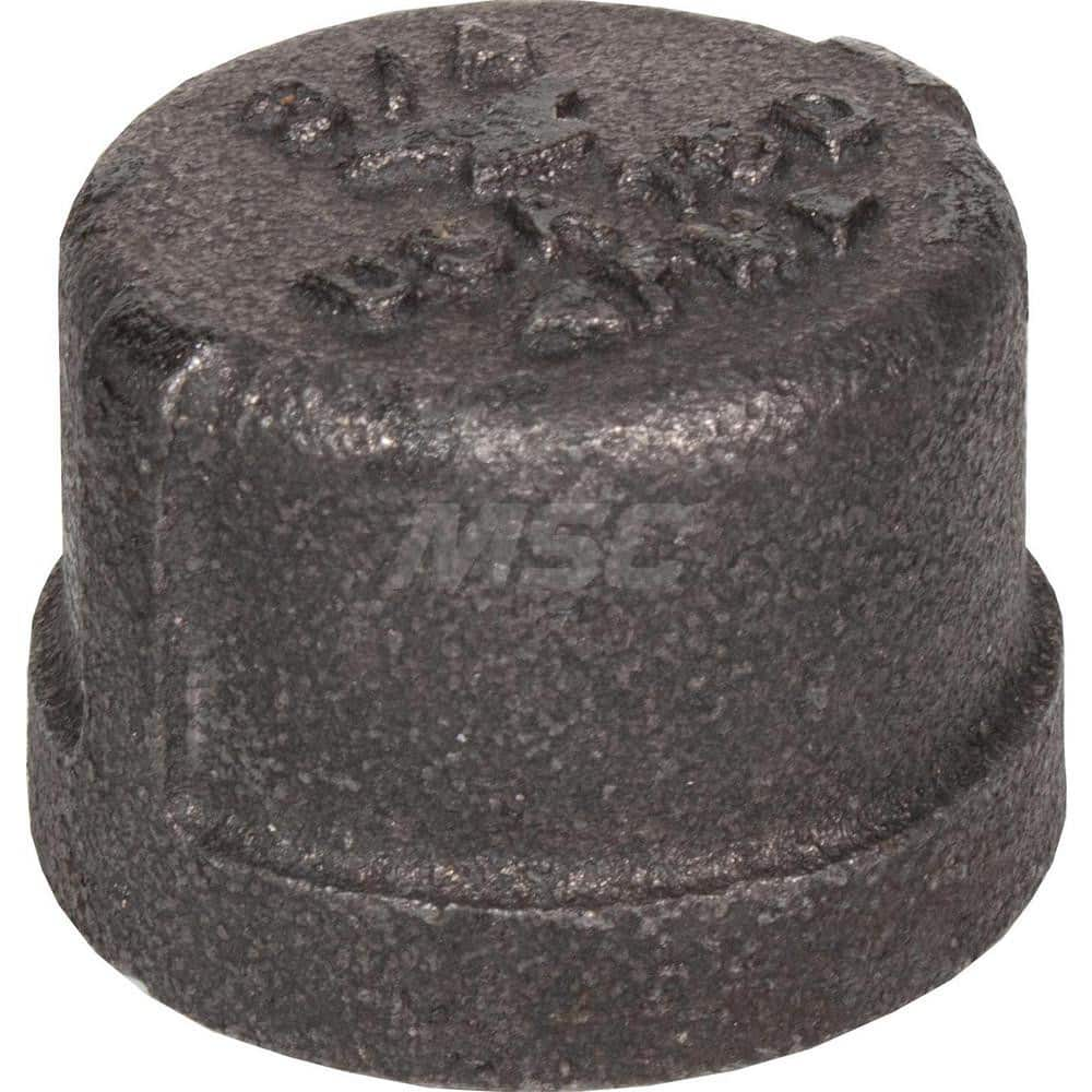 Black Cap: 1-1/4″, 150 psi, Threaded Malleable Iron, Galvanized Finish, Class 150