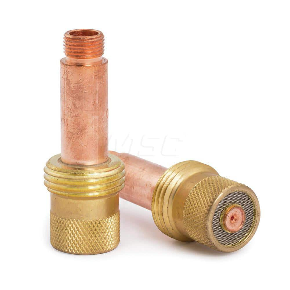 TIG Torch Collets & Collet Bodies; Product Type: Collet Body; Hole Diameter: 0.1250; Material: Copper Alloy; For Use With: 17/18/26 TIG Torches using 1/8″ Tungsten Electrodes