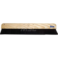 Push Broom: 36″ Wide, Horsehair Bristle 2-1/2″ Bristle Length, Wood Block, Threaded Handle Connection