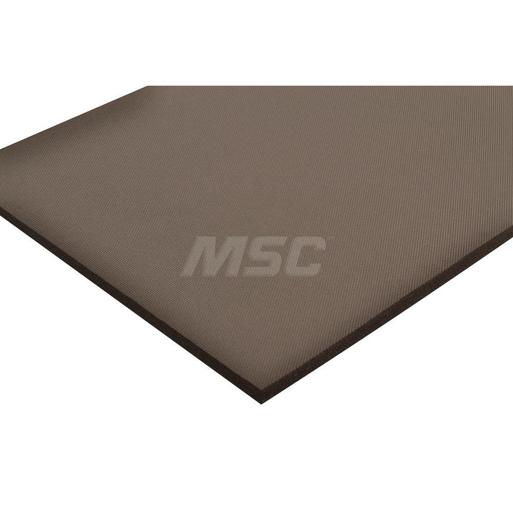 Anti-Fatigue Mat: 4' Wide, Nitrile Rubber, Beveled Edge, Standard-Duty Black