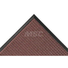 Carpeted Entrance Mat: 48' Long, 36' Wide, Blended Yarn Surface Standard-Duty Traffic, Rubber Base, Burgundy