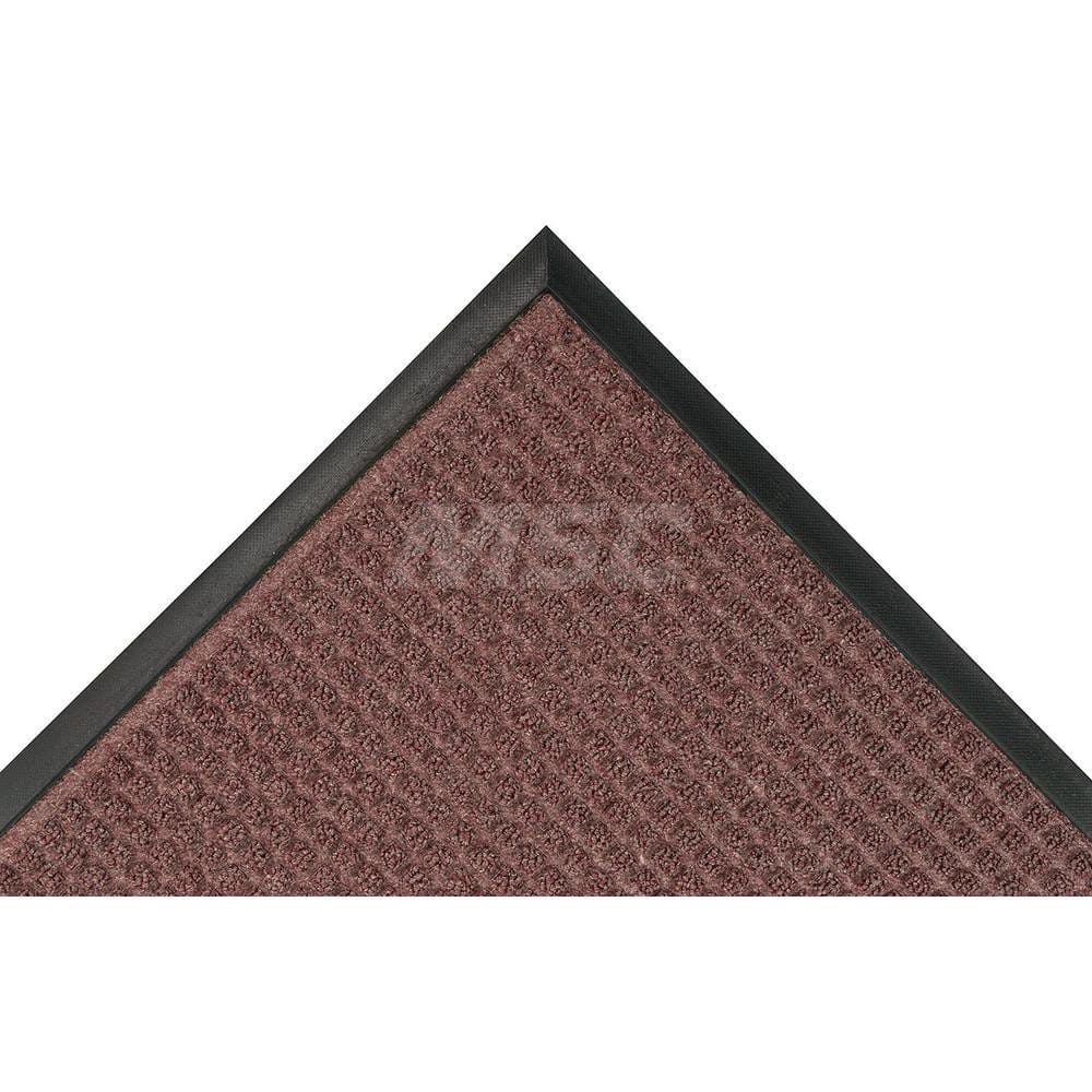 Carpeted Entrance Mat: 36' Long, 24' Wide, Blended Yarn Surface Standard-Duty Traffic, Rubber Base, Burgundy