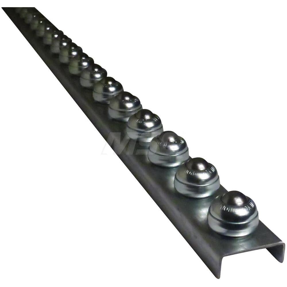 Gravity Conveyors; Conveyor Type: Flow Rail; Component: Ball Transfer; Telescopic: No; Roller Diameter (Decimal Inch): 2.5000; Overall Width: 3; Wheel Material: Zinc Plated Steel; Minimum Extended Length: 5.0 ft; Maximum Extended Length: 5.0000; Minimum H