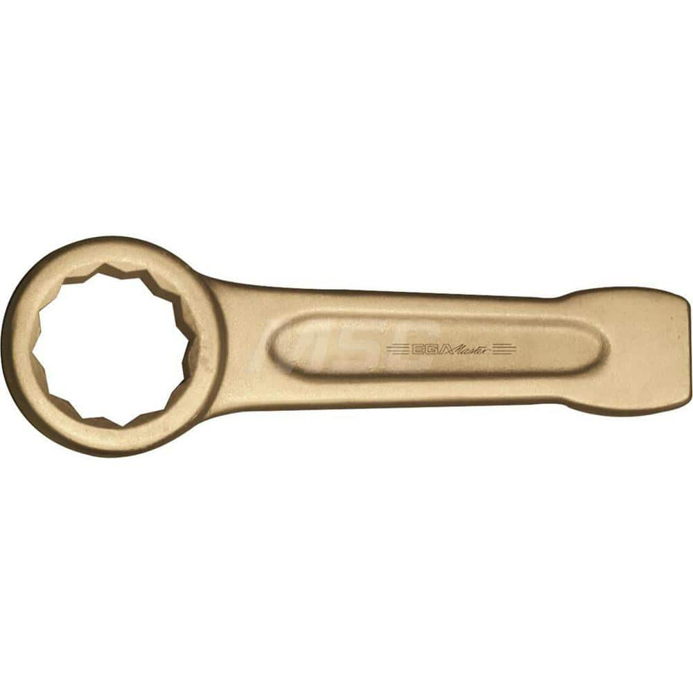 Box End Striking Wrench: 50 mm, 12 Point, Single End 245 mm OAL, Aluminum & Bronze, Satin Finish