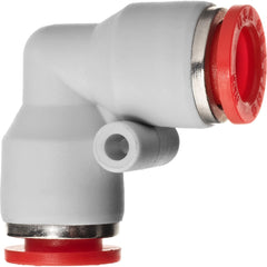 Push-To-Connect Tube Fitting: Reducing Union Elbow, 1/2 x 3/8″ OD Polybutylene, 350 psi