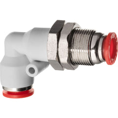 Push-To-Connect Tube Fitting: Bulkhead Union Elbow, 5/16″ OD Polybutylene, 350 psi