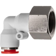 Push-To-Connect Tube Fitting: Female Elbow, 3/8″ OD Polybutylene, 350 psi