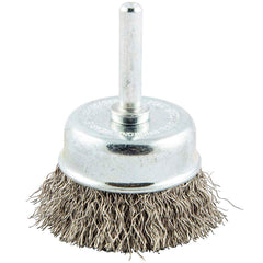 Norton - 2" Diam 1/4" Shank Stainless Steel Fill Cup Brush - Best Tool & Supply