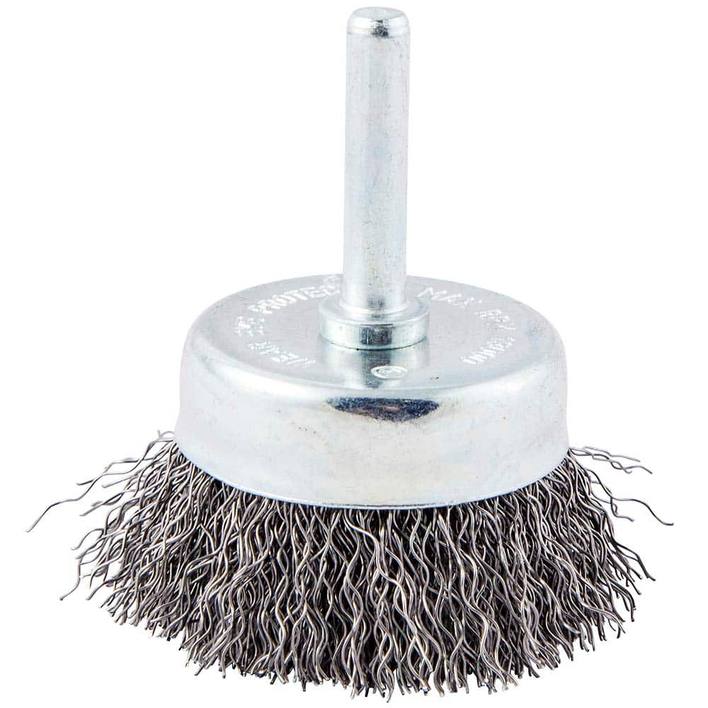 Norton - 2" Diam 1/4" Shank Carbon Steel Fill Cup Brush - Best Tool & Supply