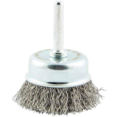 Norton - 1-3/4" Diam 1/4" Shank Carbon Steel Fill Cup Brush - Best Tool & Supply