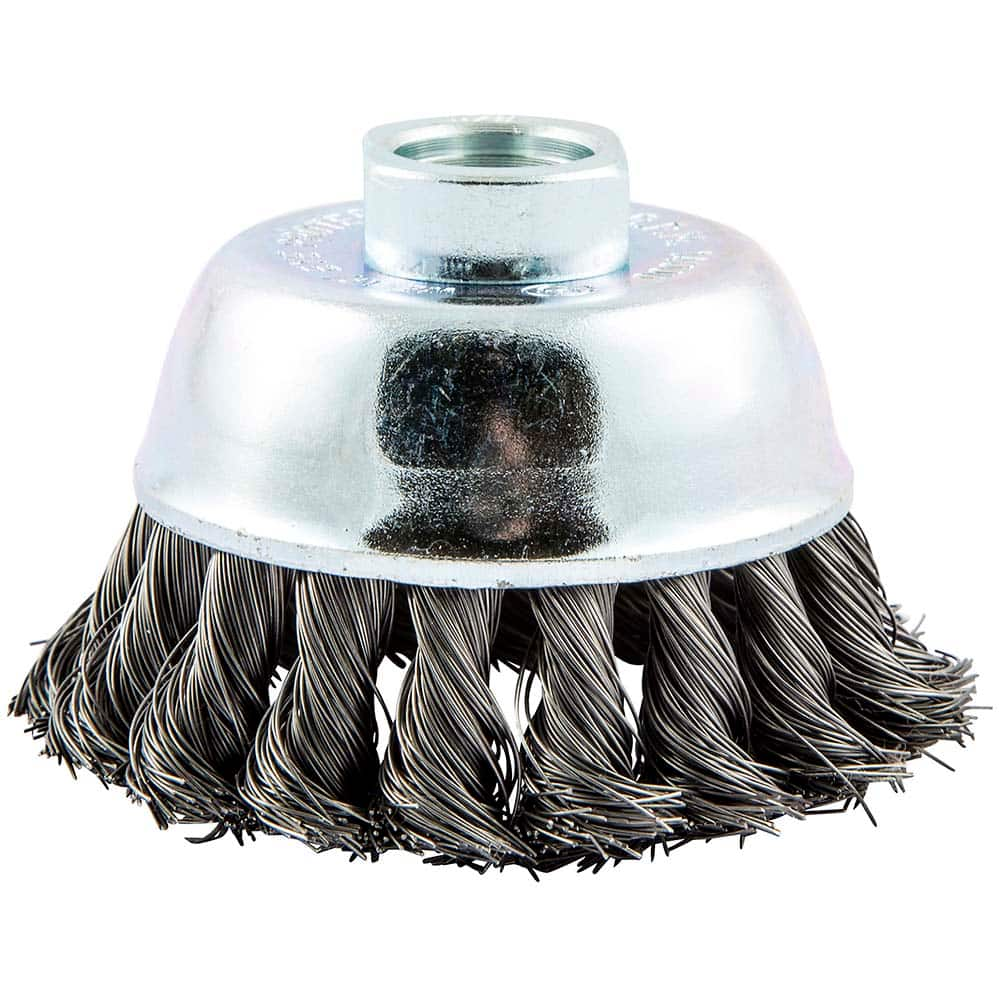 Norton - 2-3/4" Diam 5/8-11 Threaded Arbor Carbon Steel Fill Cup Brush - Best Tool & Supply