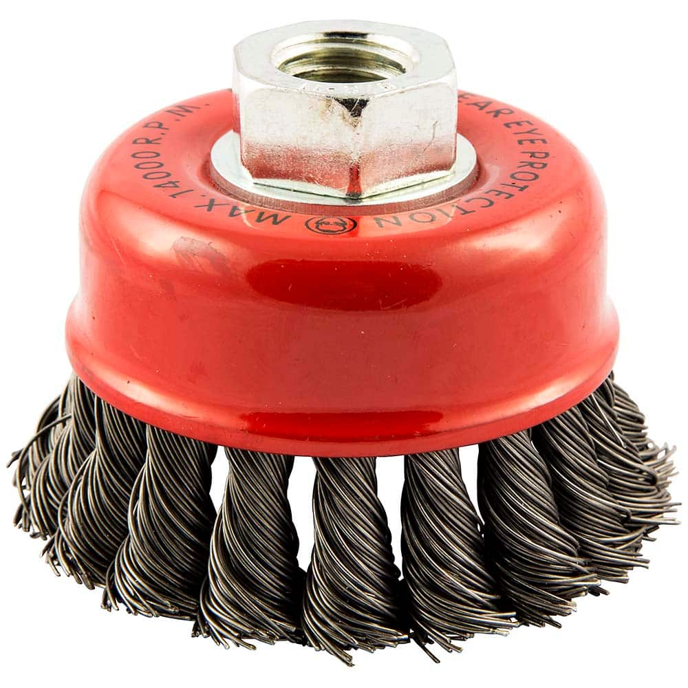 Norton - 2-3/4" Diam 5/8-11 Threaded Arbor Carbon Steel Fill Cup Brush - Best Tool & Supply