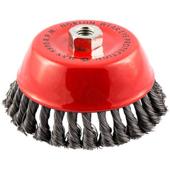 Norton - 6" Diam 5/8-11 Threaded Arbor Carbon Steel Fill Cup Brush - Best Tool & Supply