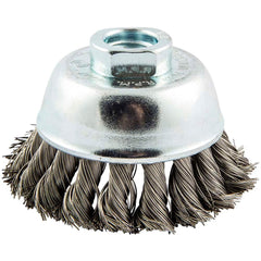 Norton - 2-3/4" Diam 5/8-11 Threaded Arbor Stainless Steel Fill Cup Brush - Best Tool & Supply