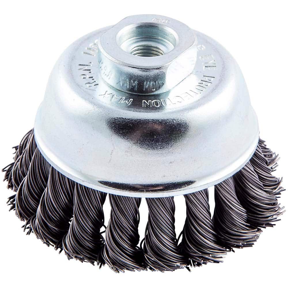 Norton - 2-3/4" Diam 3/8-24 Threaded Arbor Carbon Steel Fill Cup Brush - Best Tool & Supply