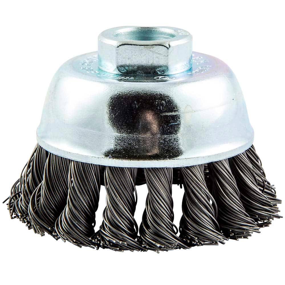 Norton - 2-3/4" Diam 5/8-11 Threaded Arbor Carbon Steel Fill Cup Brush - Best Tool & Supply