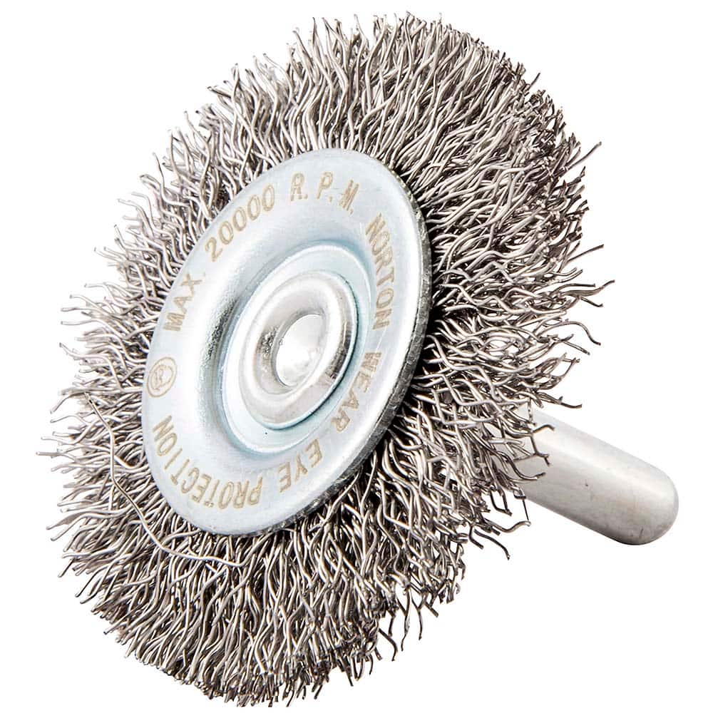 Norton - 2" OD, Crimped Carbon Wheel Brush - Best Tool & Supply