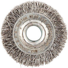 Norton - 1" OD, 5/16" Arbor Hole, Crimped Carbon Wheel Brush - Best Tool & Supply