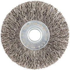 Norton - 3" OD, 1/2" Arbor Hole, Crimped Carbon Wheel Brush - Best Tool & Supply