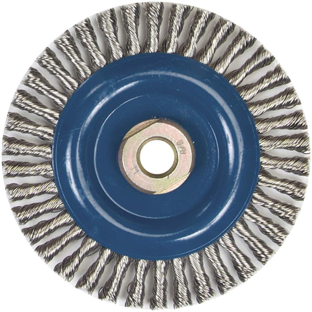 Norton - 5" OD, 5/8-11 Arbor Hole, Stringer Bead Stainless Steel Wheel Brush - Best Tool & Supply