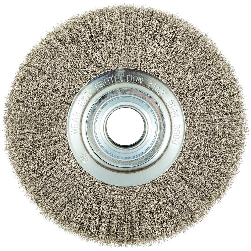 Norton - 12" OD, 2" Arbor Hole, Crimped Carbon Wheel Brush - Best Tool & Supply