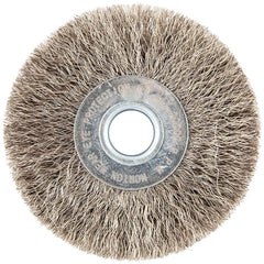 Norton - 3" OD, 1/2" Arbor Hole, Crimped Stainless Steel Wheel Brush - Best Tool & Supply