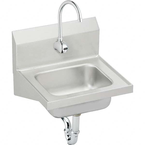 ELKAY - Stainless Steel Sinks Type: Hand Sink Wall Mount w/Electronic Faucet Outside Length: 16-3/4 (Inch) - Best Tool & Supply