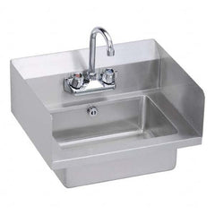 ELKAY - Stainless Steel Sinks Type: Hand Sink Wall Mount w/Manual Faucet Outside Length: 18 (Inch) - Best Tool & Supply