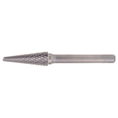 SL-3 Double Cut Solid Carbide Bur-Included Angle Shape - Exact Industrial Supply