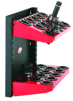 CNC Machine Mount Rack - Holds 28 Pcs. 40 Taper - Black/Red - Best Tool & Supply