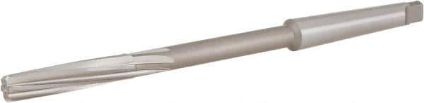 Hertel - 11/32" High Speed Steel 6 Flute Chucking Reamer - Spiral Flute, 1MT Morse Taper Shank, 1-1/2" Flute Length, 6" OAL - Best Tool & Supply