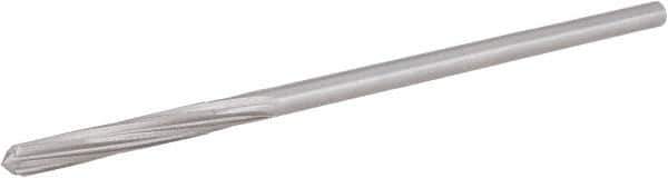 Hertel - 7/32" High Speed Steel 6 Flute Chucking Reamer - Spiral Flute, 0.2075" Straight Shank, 1-1/4" Flute Length, 5" OAL - Best Tool & Supply