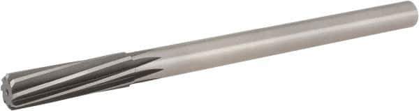 Hertel - 5/8" High Speed Steel 8 Flute Chucking Reamer - Spiral Flute, 9/16" Straight Shank, 2-1/4" Flute Length, 9" OAL - Best Tool & Supply