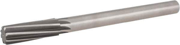 Hertel - 23/32" High Speed Steel 8 Flute Chucking Reamer - Spiral Flute, 9/16" Straight Shank, 2-1/4" Flute Length, 9" OAL - Best Tool & Supply