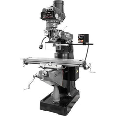 Jet - 9" Table Width x 49" Table Length, Variable Speed Pulley Control, 3 Phase Knee Milling Machine - R8 Spindle Taper, 3 hp - Best Tool & Supply