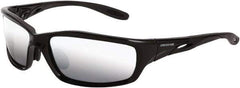 CrossFire - Silver Mirror Lenses, Framed Safety Glasses - Scratch Resistant, Black Frame, Size Universal, Wrap Around - Best Tool & Supply