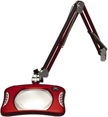 O.C. White - 43 Inch, Spring Suspension, Clamp on, LED, Blaze Red, Magnifying Task Light - 8 Watt, 7.5 and 15 Volt, 2x Magnification, 5-1/4 Inch Wide, 7 Inch Long - Best Tool & Supply