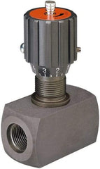 HYDAC - 1/2" Pipe, Inline Flow Control Needle Valve - SAE Ends, Carbon Steel Valve, 5,000 Max psi - Best Tool & Supply