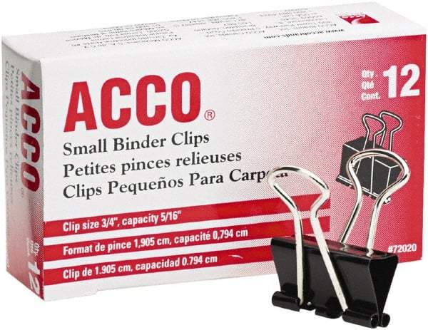 ACCO - 3/4" Wide Binder Clip - Black/Silver - Best Tool & Supply