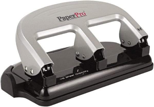 PaperPro - Paper Punches Type: 40 Sheet Manual Three Hole Punch Color: Black/Silver - Best Tool & Supply