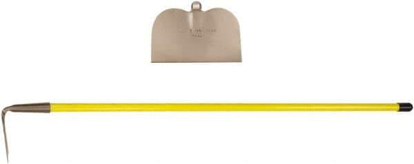 Ampco - 4-1/2" High x 6" Wide Square Aluminum Hoe - 55" Long Fiberglass Straight Handle - Best Tool & Supply