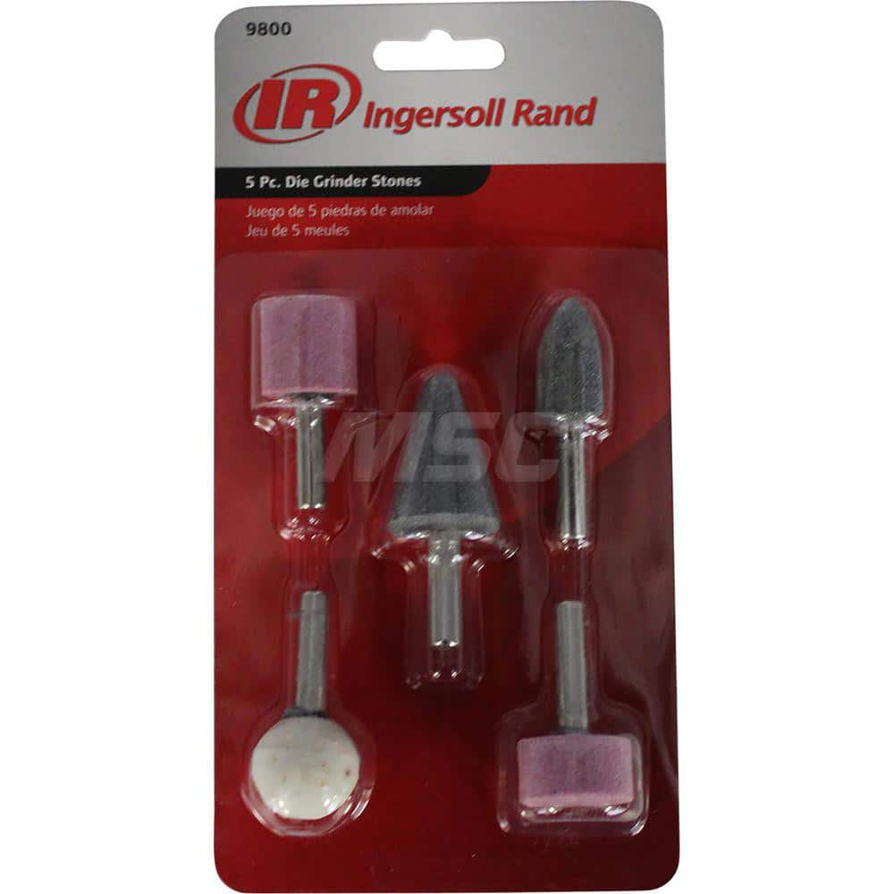 Point Sets; Set Includes: (5) Die Grinder Stones; Abrasive Material: Stone; Diameter (Inch): 1/4; Thickness (Inch): (2) 1/4; Grade: Assorted; Number of Pieces: 5.000; Shank Diameter (Inch): 1/4; Shank Length (Inch): 1