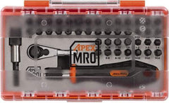 Apex - 45 Piece, 1/4" Drive Screwdriver Mini-Ratchet Bit Kit - PH1, PH2, PH3 & PH4 Phillips, 3/32 to 1/4" Hex, 2 to 6mm Hex, T15, T20, T25, T27, T30 & T40 Torx, PZ1 & PZ2 Pozidriv, SQ1, SQ2 & SQ3 Square Recess, #0 to 1/4 Slotted - Best Tool & Supply