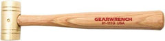 GearWrench - 1 Lb Nonsparking Brass Hammer - 10-1/2" OAL, 1-1/4" Face Diam, Hickory Handle - Best Tool & Supply