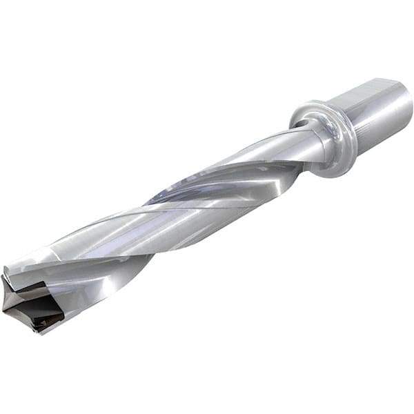 Iscar - 1.535 to 1.575" Diam, 5xD, 7.67" Max Drill Depth, 1-1/4" Shank Diam, 11.8" OAL, Replaceable Tip Drill - HFP-IQ Insert, 39 Seat Size, DFN Toolholder, Series ChamIOdrill - Best Tool & Supply