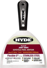 Hyde Tools - 5" Wide Flexible Blade Stainless Steel Joint Knife - Flexible, Nylon Handle - Best Tool & Supply