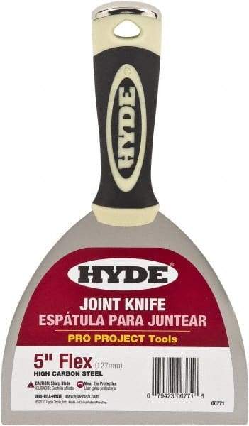 Hyde Tools - 5" Wide Flexible Blade Carbon Steel Joint Knife - Flexible, Polypropylene Handle - Best Tool & Supply