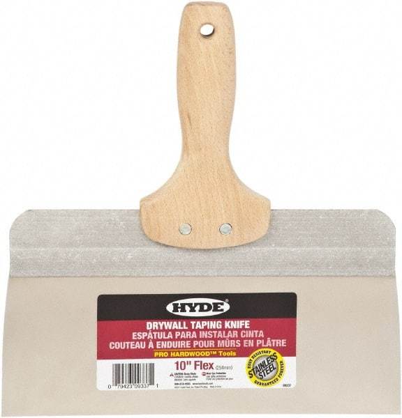 Hyde Tools - 10" Wide Flexible Blade Stainless Steel Joint Knife - Flexible, Hardwood Handle - Best Tool & Supply