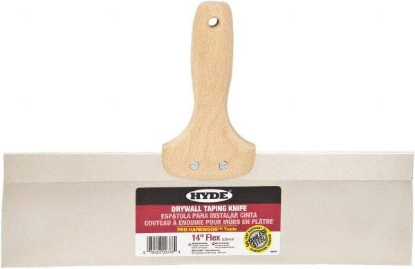 Hyde Tools - 14" Wide Flexible Blade Stainless Steel Joint Knife - Flexible, Hardwood Handle - Best Tool & Supply